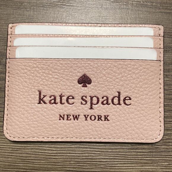 Kate Spade Embossed Leather Rose Smoke Card Holder - Picture 1 of 10